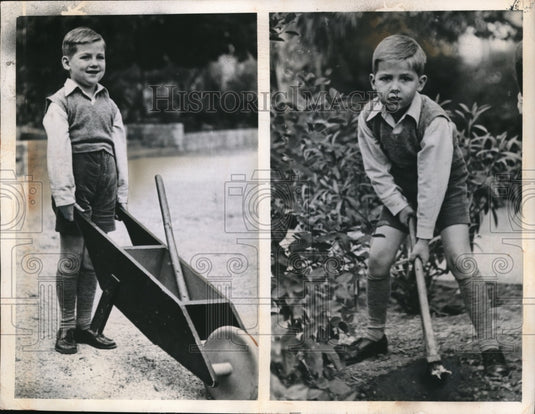 1947 Press Photo Athens, Greece Crown Prince Constantine in the garden - Historic Images