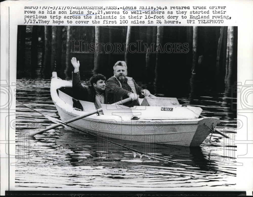1967 Press Photo A trip across the Atlantic of Louis Mills and son Louis Jr. - Historic Images