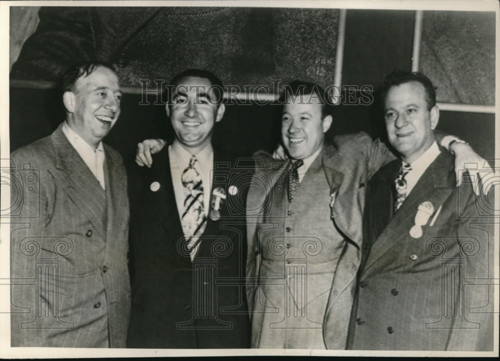 1947 Press Photo Secy-Tres Grosser, Vice-Pres Mazey, Pres Reuther &amp; Livingston - Historic Images