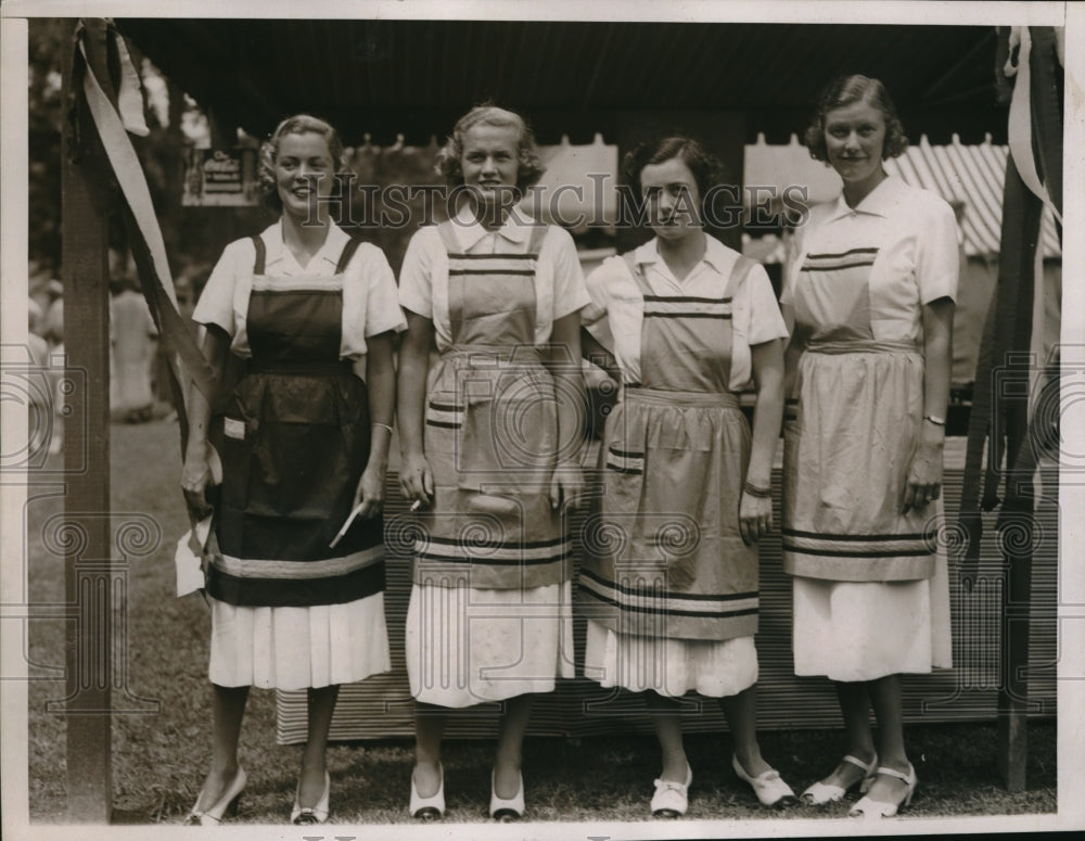 1937 Press Photo Mrs F Low, Flo Sullivan, Mrs H Whitney,Mra E Potter - Historic Images