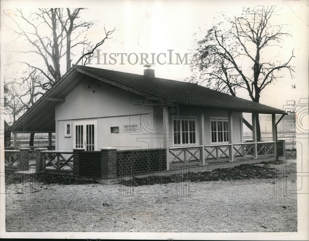 1955 Press Photo Munich Germany new steel &amp; concrete house - Historic Images