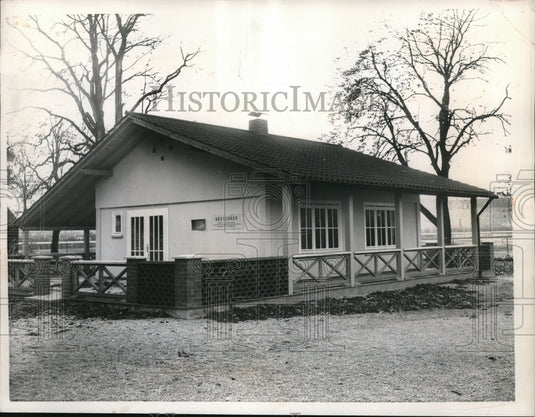 1955 Press Photo Munich Germany new steel & concrete house - Historic Images