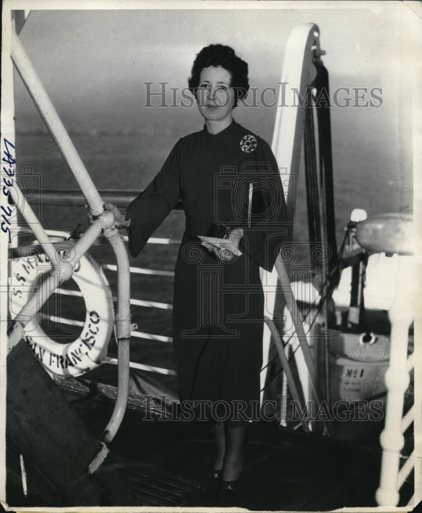 1936 Press Photo Author Ruth McKee Hawaii Territorial Library Assitant Librarian - Historic Images