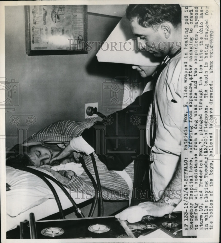 1948 Press Photo Buffalo Patricia Fox Hospital Raymond Sturm Frederick Fox Ice - Historic Images