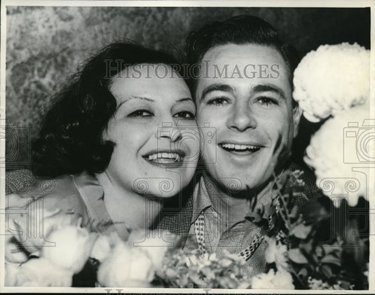 1934 La Calif. Harry Clay Mount Jr & bride Virginia Louise actors - Historic Images