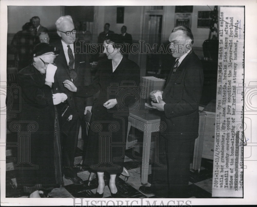 1955 Press Photo McMinncille Ore Mrs marjorie Smith, Mrs A Witterin murder trial - Historic Images