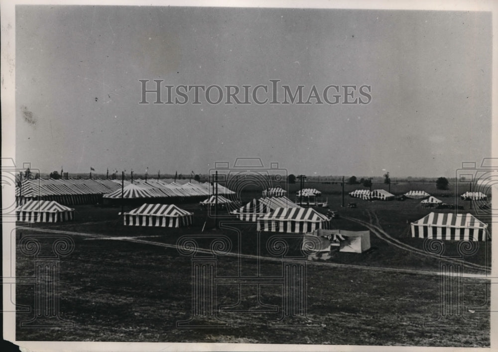 1938 Press Photo Washington Ind tents for Republican cornfield rally - Historic Images