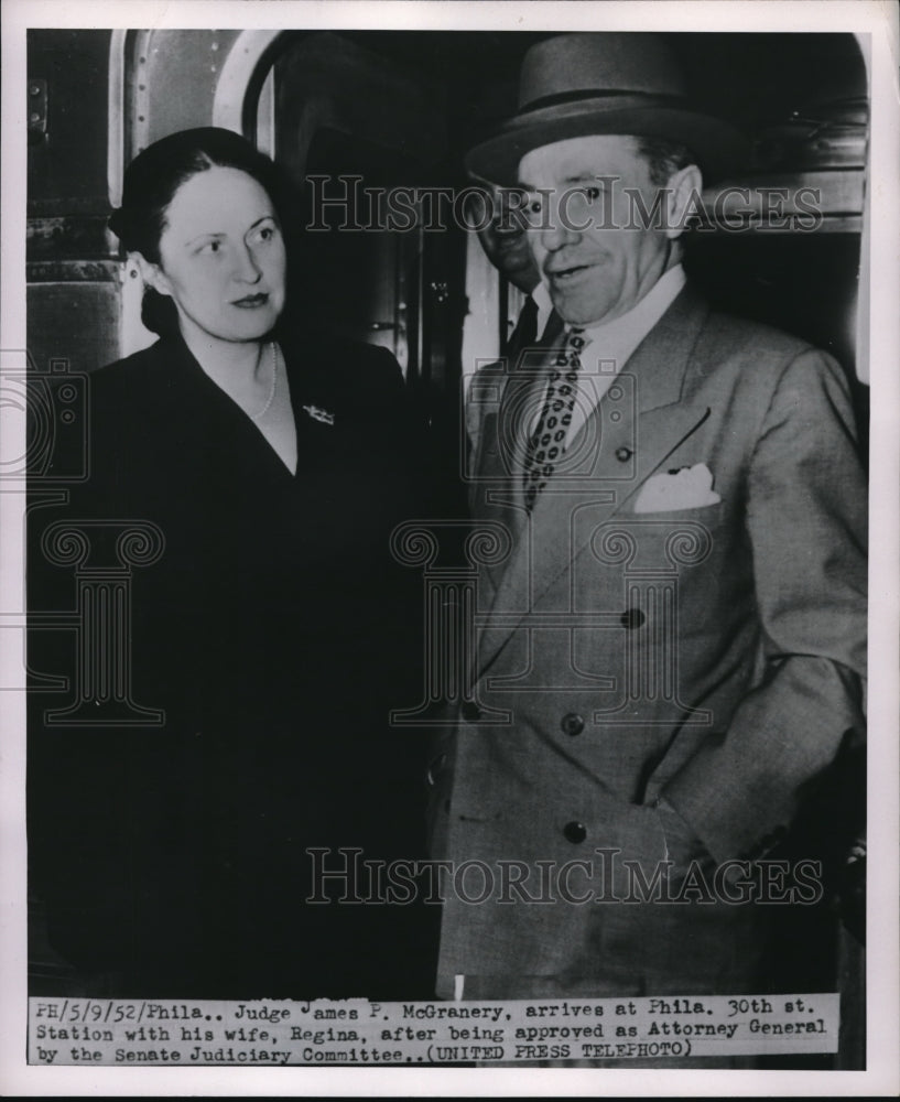 1952 Press Photo James P McGranery Philadelphia Regina Attorney General - Historic Images