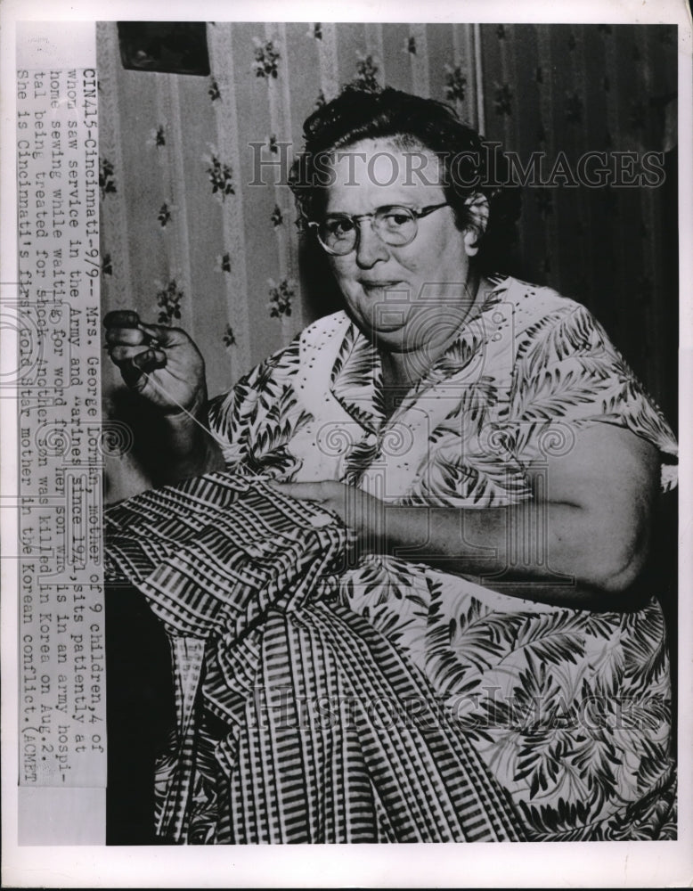 1950 Press Photo Mrs. George Lorman is Cincinnati&#39;s First Gold Star mother - Historic Images