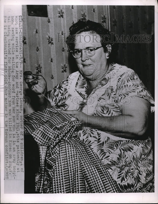 1950 Press Photo Mrs. George Lorman is Cincinnati's First Gold Star mother - Historic Images