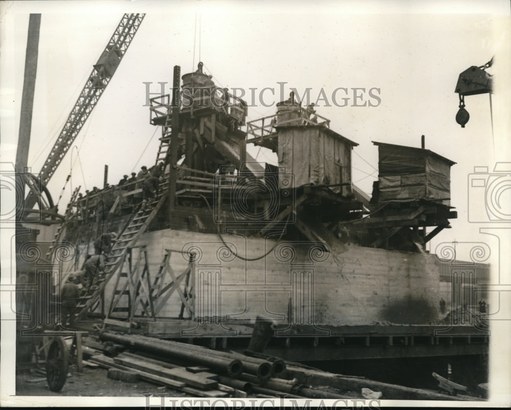 1934 Press Photo Work on Midtown Hudson Tunnel progresses - Historic Images