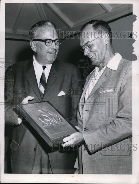 1960 Press Photo Pedestrian Safety Award to FT McGuire & FE Stephens in Ohio - Historic Images