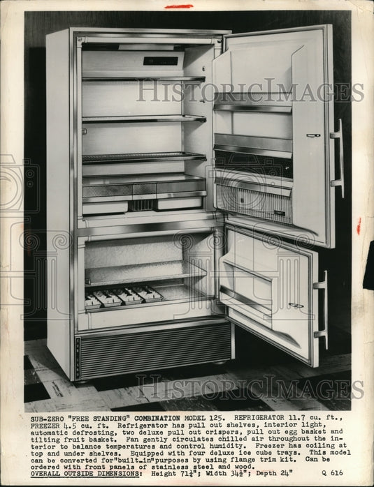 1960 Press Photo New refrigerator by Frigidaire Corp on display - nec96103 - Historic Images