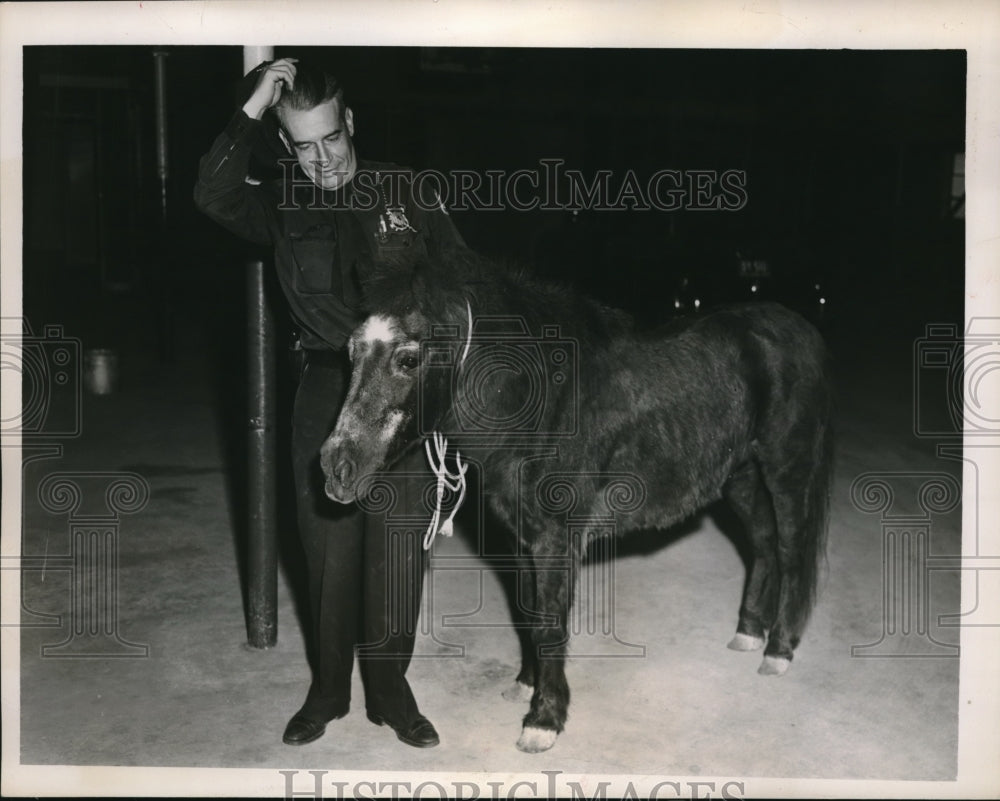 1951 Patrick Glen Worsley of Brook Park Police and Pony - Historic Images