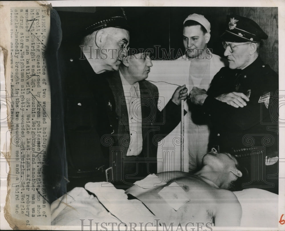 1950 Press Photo Sgt. Weigle, Sgt. Houchin, Sgt. Cutright Question Roy Weightman - Historic Images