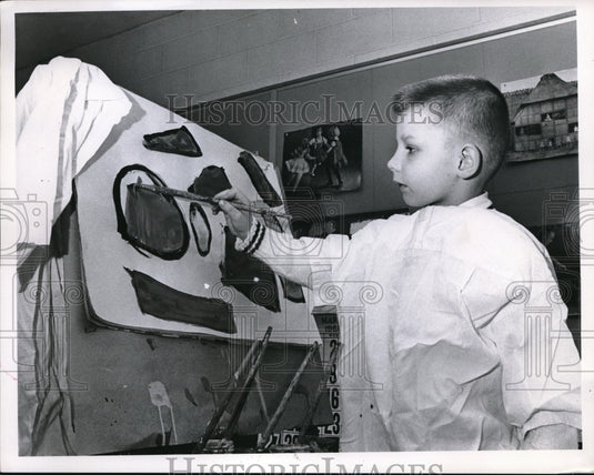 1966 Press Photo Scott Polson age 5 at Canterbury school in Ohio - nec96276 - Historic Images
