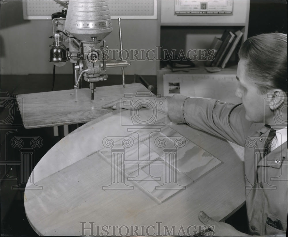 1962 Inlaid Tile top for coffee table - Historic Images