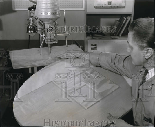 1962 Inlaid Tile top for coffee table - Historic Images