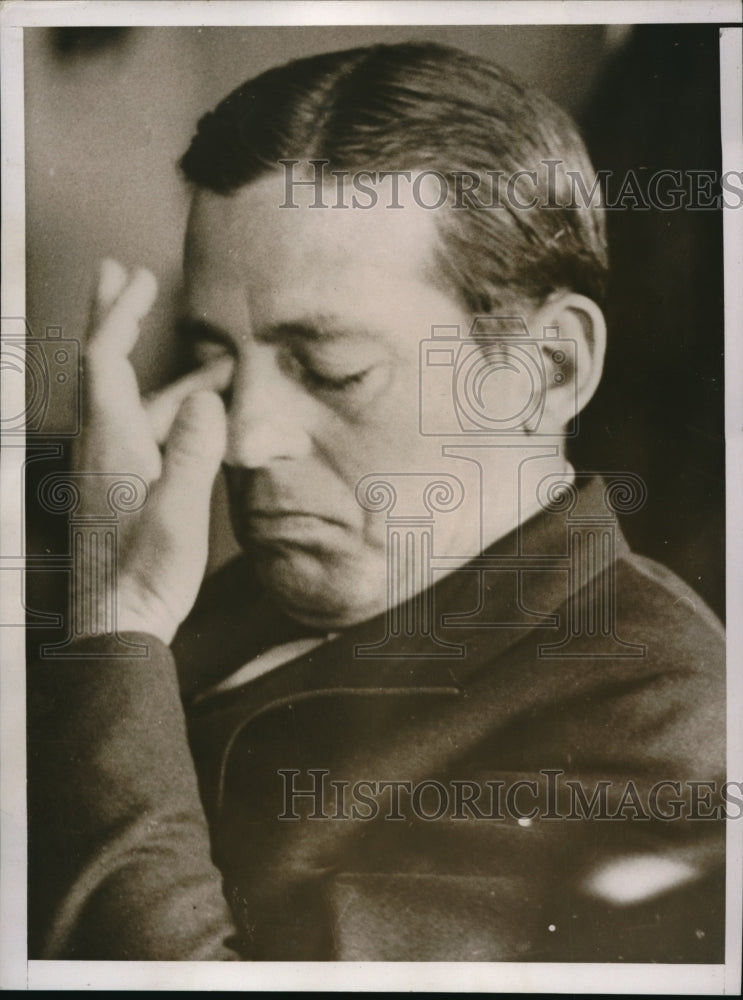 1937 Press Photo Donald Douglas pres of Douglas Aircraft Co at an LA hearing - Historic Images