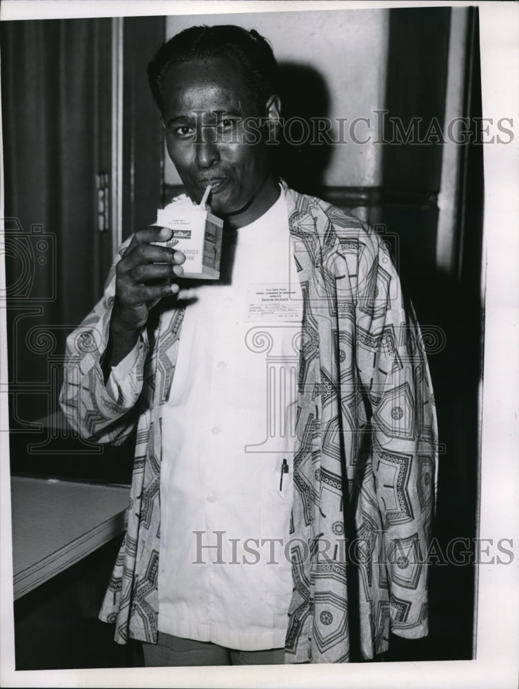 1958 Press Photo Alfons L. Lesiasel of New Guinea - nec96726 - Historic Images