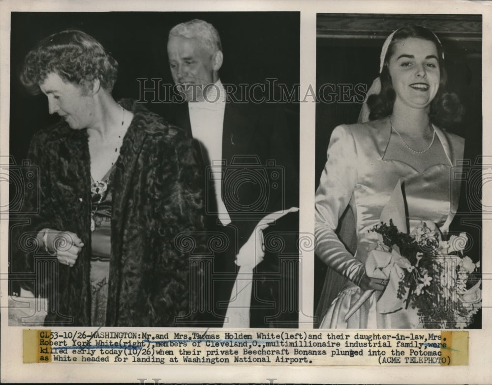 1951 Press Photo Washington Thomas Holden White Wedding Cleveland Socialites - Historic Images