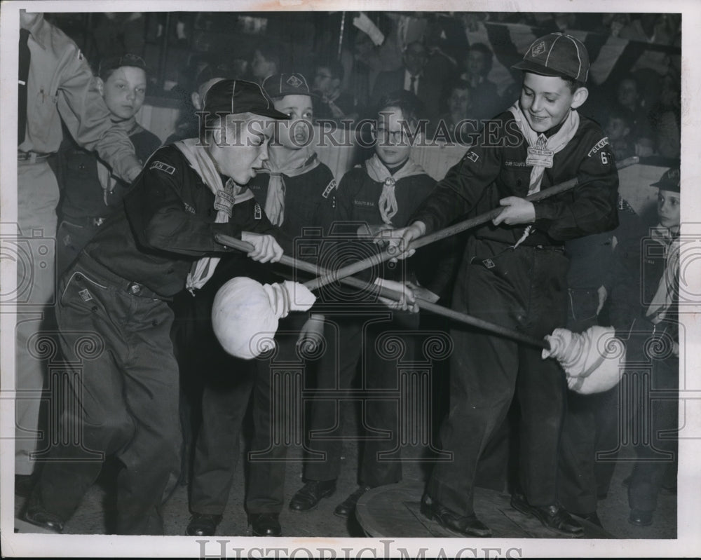 1956 Press Photo Cub Scounts Robert Collins Robert Crawford - nec96910-Historic Images