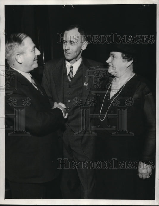 1934 Press Photo Pres Council Howard Davis, John Hoffman & Helen French - Historic Images