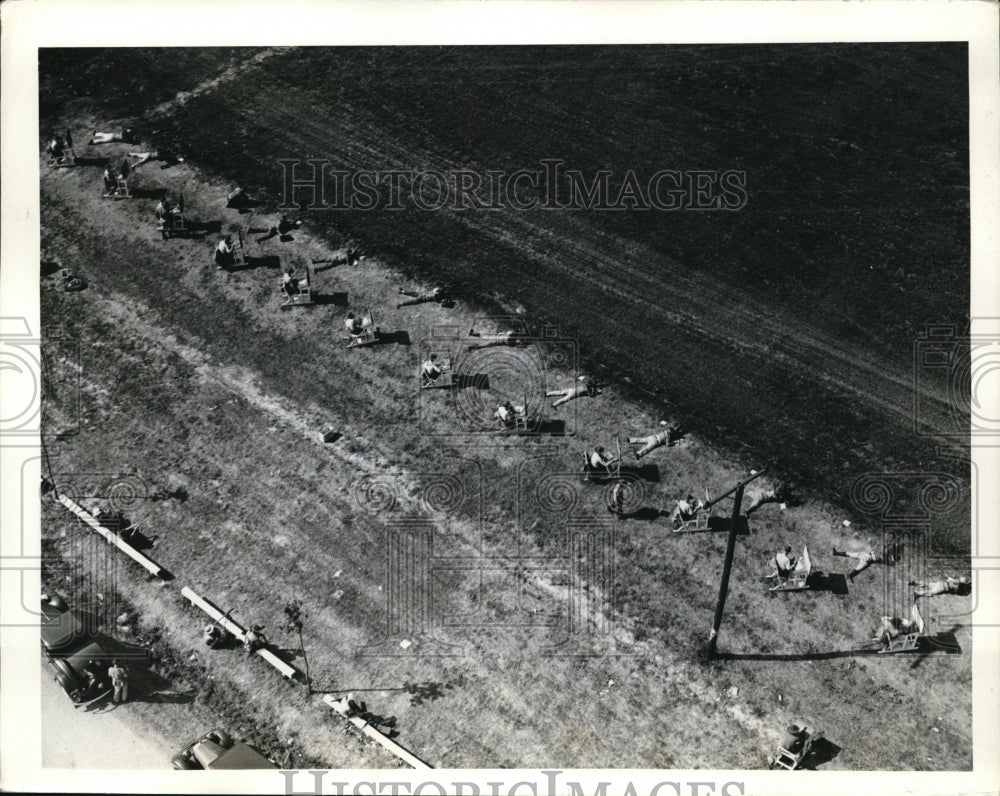 1935 Press Photo The Wimbleton Cup Match in progress - Historic Images