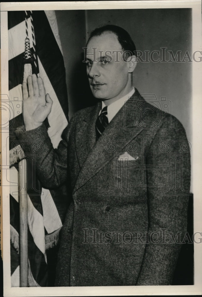 1940 Press Photo Pittsburgh Pa Count Fritz von Bernstorff Blenner now US citize - Historic Images