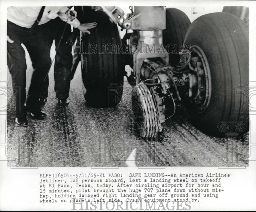 1965 Press Photo El Paso Texas American Airlines Jetliner Plane 707 - Historic Images