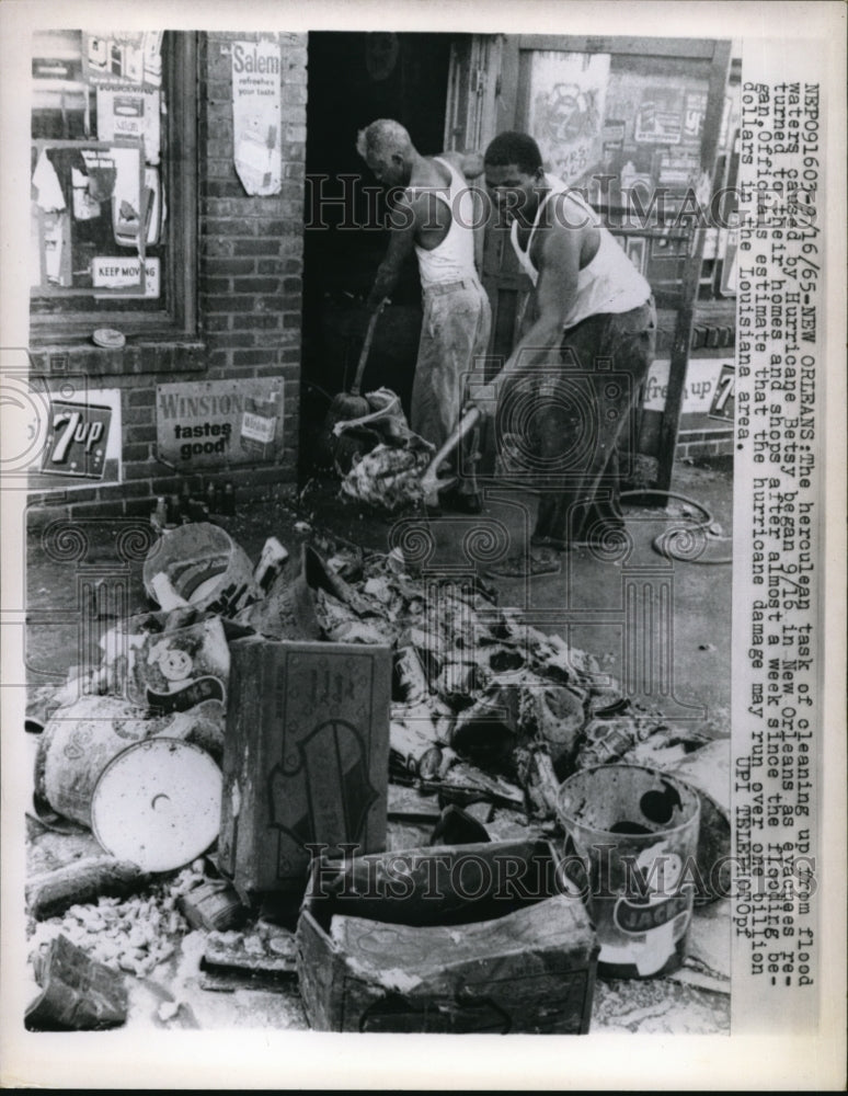 1965 Lots of damages to clean up caused by Hurricane Betsy-Historic Images