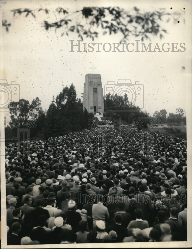 1934 Press Photo Thousand of attendees at the Easter Sunrise Service - Historic Images