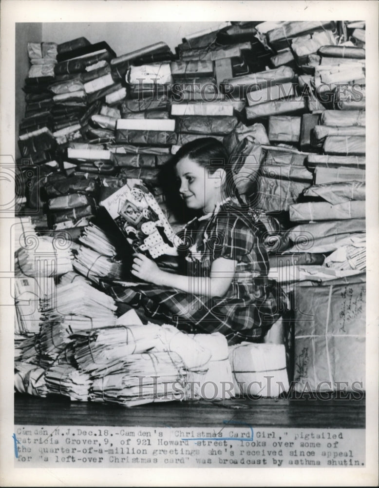1950 Press Photo Patricia Grover, Camden's Christmas Card Girl - Historic Images