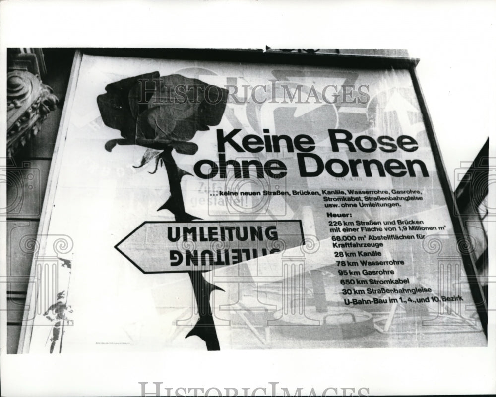 1971 Press Photo No Rose Without Thorns Posters in Vienna - Historic Images