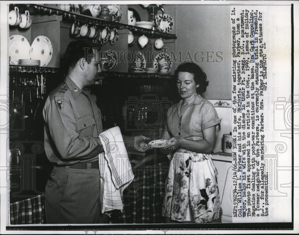 1966 Press Photo Photo shows Col William E Faber and Wife Marjorie - Historic Images