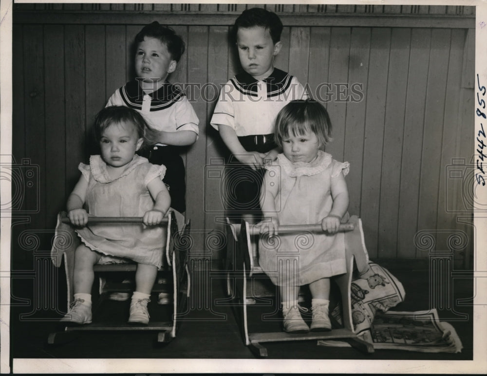 1938 Press Photo San Francisco Joe, Jackie, Carmel.Claire Breen sets of twins - Historic Images