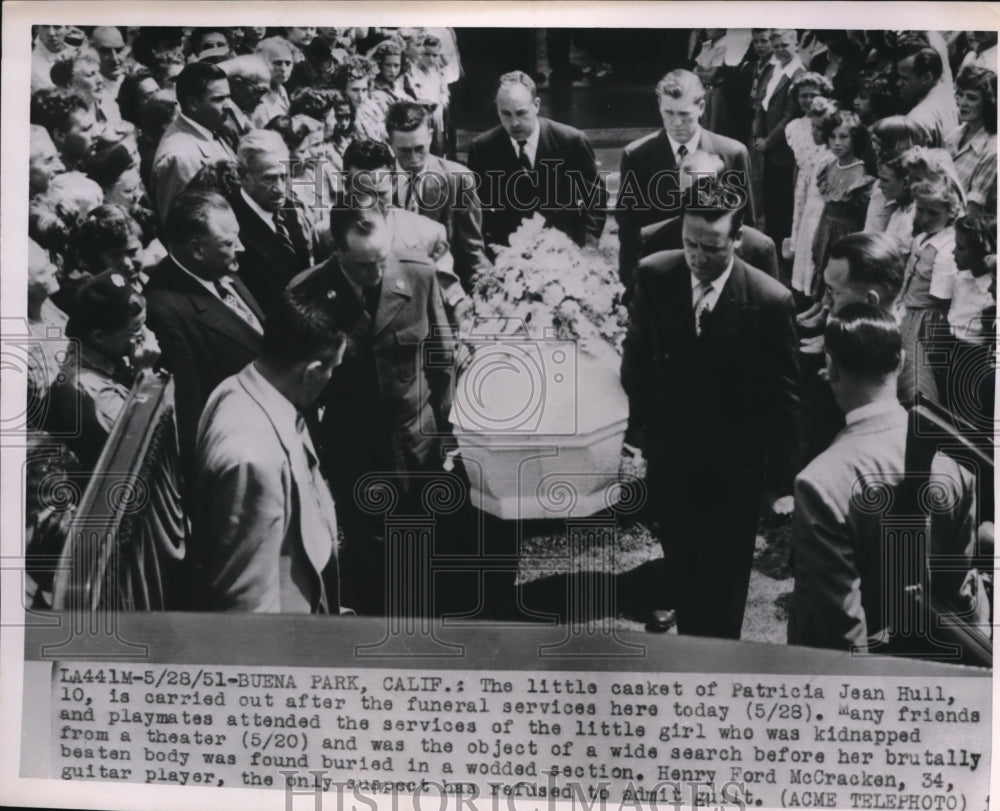 1951 Press Photo Many attended the funeral of Patricia Jean Hull - Historic Images