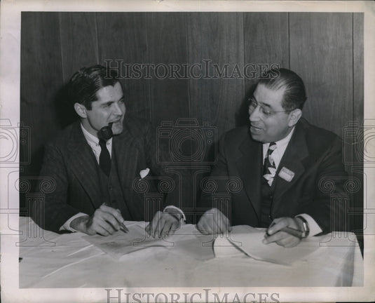 1945 Press Photo Rustless Iron & Steel Corp CR Hook, Jr & Albert Atalah - Historic Images