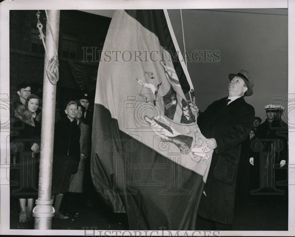 1938 Press Photo Philadelphia Pa Mayor S Davis Wilson at airport opening - Historic Images