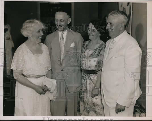1936 Press Photo Mrs B Pyke, Ed P Lewandowski, Mr & Mrs JA Reynolds - Historic Images