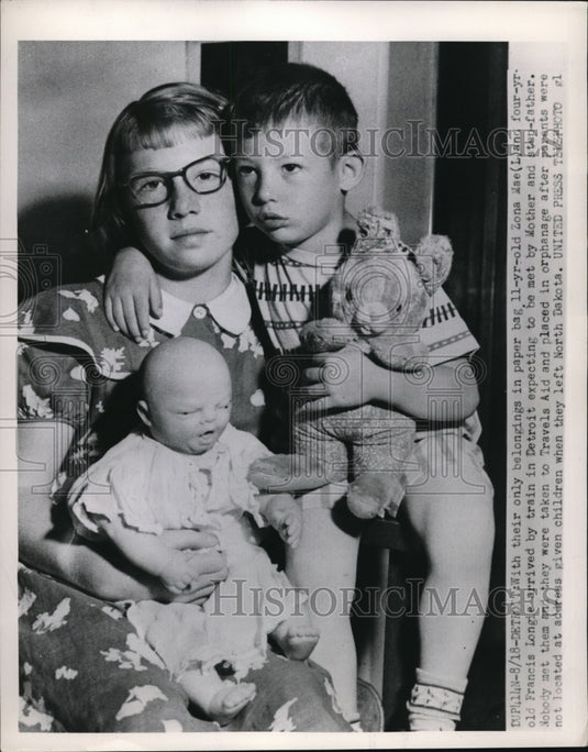 1952 Press Photo Detroit Zona Mae & Francis Longie placed in orphanage - Historic Images