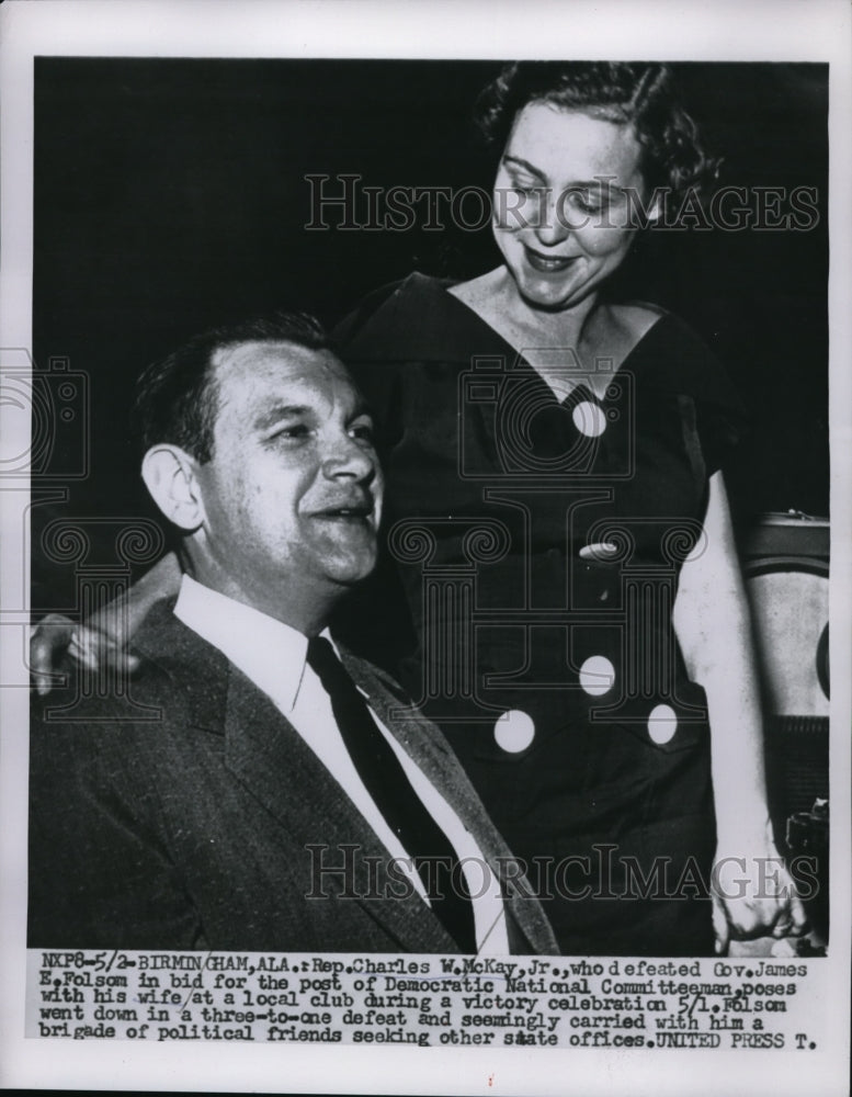 1956 Press Photo Birmingham Ala Rep Charles W McKay Jr & wife - Historic Images