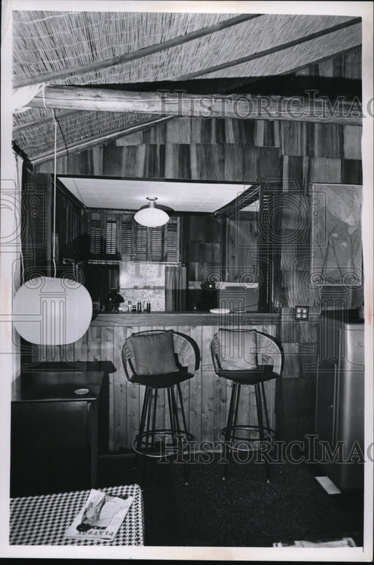 1967 Press Photo A interior vie of a home's bar & kitchen area - nec99653 - Historic Images