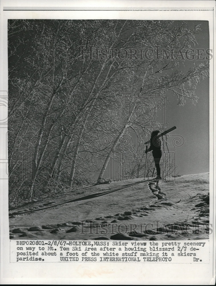 1967 Press Photo A skier views the scenery after a blizzard hit. - nec99719 - Historic Images