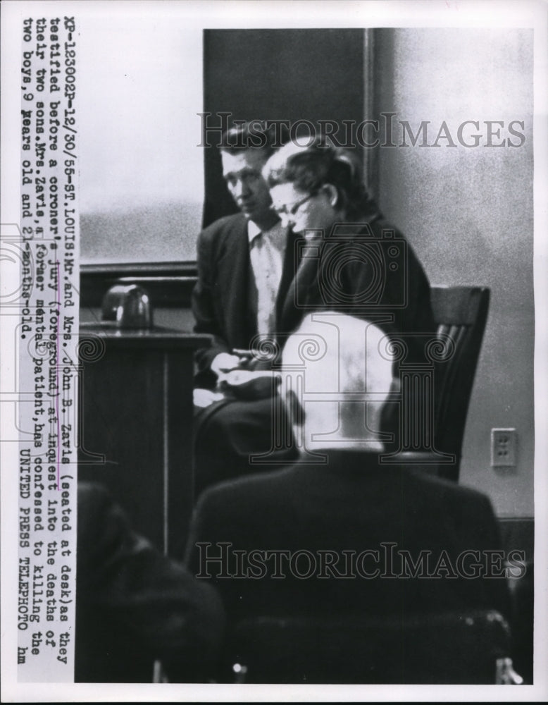 1955 Press Photo Mrs. Zavis confessed of killing her two sons at the jury - Historic Images