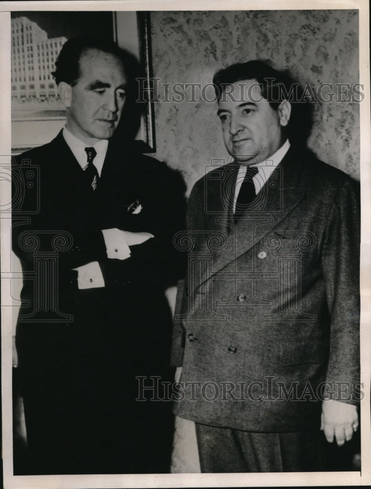 1937 Press Photo Governor Frank Murphy James Dewey meet with General Motors - Historic Images