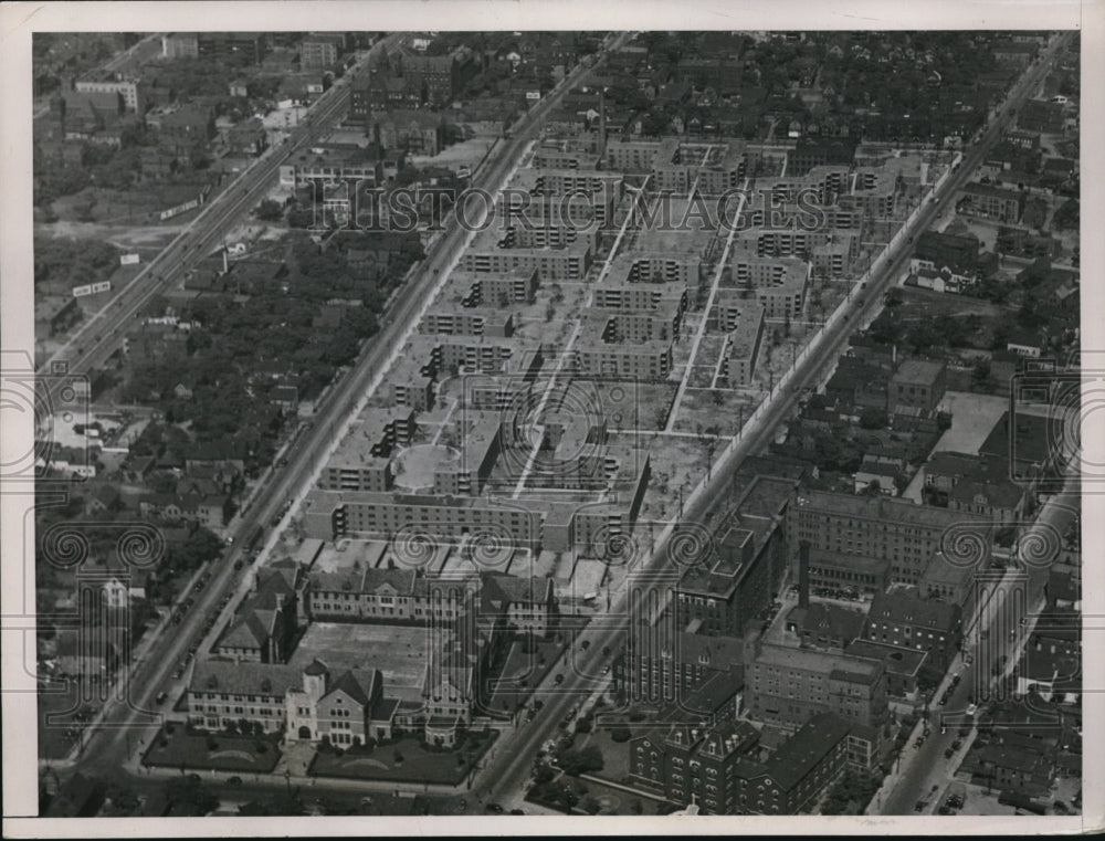 1937 Aerial View of Cedar Central Federal Housing Project Cleveland - Historic Images