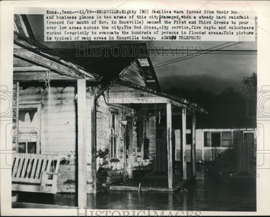 1948 Press Photo Knoxville TN floodwaters surround homes & busineses - ned01116 - Historic Images