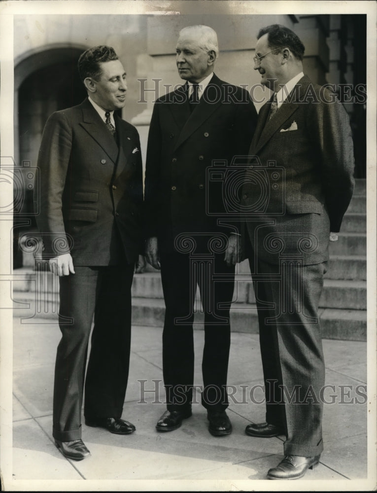 1935 Press Photo James E. VanZandt, Senator Elmer Thomas, Rep. Wright Patman - Historic Images