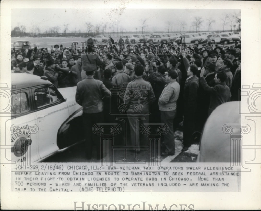 1946 Chicago Ill War veteran Taxi operators go to Washington - Historic Images